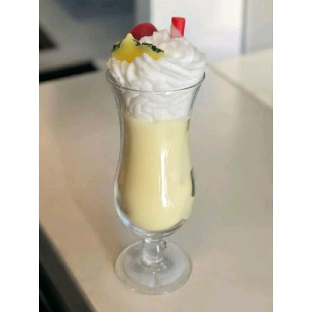 New Hawaiian Pina Colada W/ Whip Cream Cocktail Beverage Drink Candle Gift